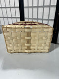 Woven Basket with Handle/Red Accents