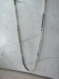 Bohemian Ann Taylor Loft Long Shades of Blue Beaded Necklace