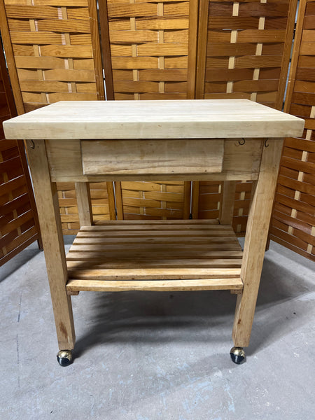 Wooden Kitchen Cart on Casters