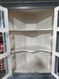 Pale Gray Painted Corner Cabinet, 2 pc