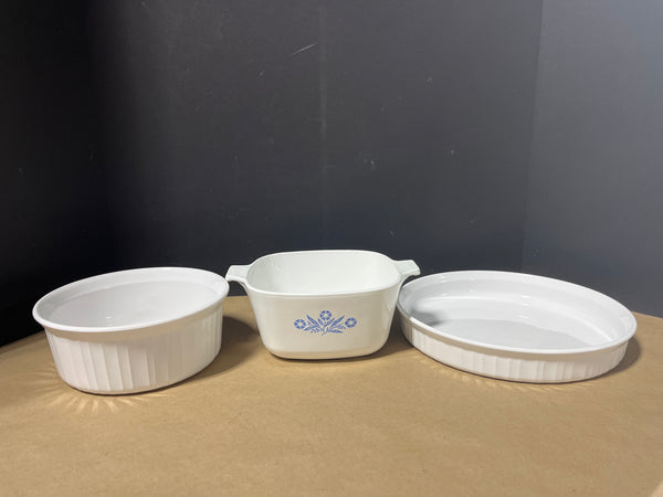 Corning Ware Lot, 3 pc