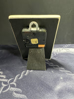 VTG Santa Barbara Hand Painted Ceramic Design Tile Clock 1920's  6" Golf Couple
