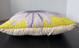 Purple & Chartreuse Daisy Hook Throw Pillow