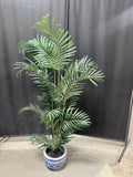 Artificial Areca Palm Tree in Blue & White Chinoiserie Ceramic Planter