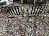 Brown Metal Outdoor Chairs w/Cushions