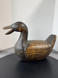 Carved Wooden Vintage Duck Stash Box