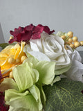 Faux Mixed Florals in Resin Urn