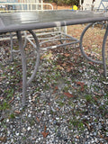 Square Aluminum Patio Table W/Glass Top