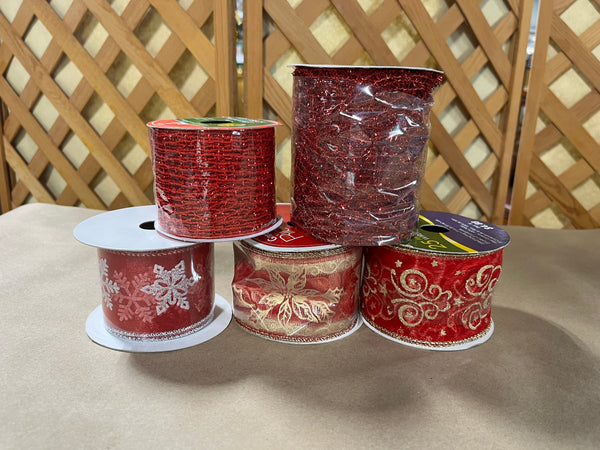 F- Red Tone Ribbon Lot, 5 rolls