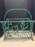 Palm Beach Regency Green Metal Bamboo Basket/Magazine Rack