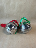 1990/1991 Wallace Silver Sleigh Bells With Boxes - Pair