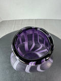 Retro Purple Striped Art Glass Vase