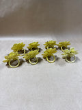 8 Yellow Enamel Pansy Napkin Rings (DD)