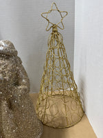 Lot Of 3 Gold Glittery Christmas Items