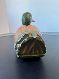 Wooden Hand Carved Vintage Mallard Duck Decoy with Swivel Head