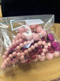 Pink Plastic Beaded Necklaces