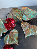 Copper Vintage Morning Glory Vine Wall Sculpture