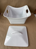 Rachel Ray White Stoneware Baking Dish With Lid 4QT(A)