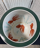 Large Floral Koi Fish Chinese Porcelain Fish Bowl Planter on Stand