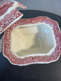 (AA) Mason’s England Vista Pink China Lidded Sauce Boat with Underplate