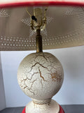 LT. Moses Willard Punched Tin & Crackled Resin Americana 3-Way Table Lamp (WORKS)
