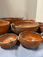 Set Of 9 Primitive Mexican Redware Nesting Bowls *** READ DESCRIPTION ****