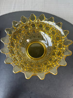 Amber Glass Vintage Scallop Edged Bowl
