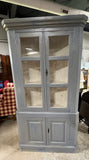 Pale Gray Painted Corner Cabinet, 2 pc