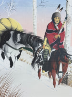 Winter Visitors Print by Cherokee Artist; Donald Vann - Signed
