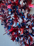 Patriotic Tinsel Star Wreath