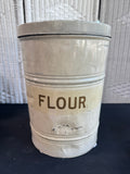 Farmhouse Style Antique Metal Lidded Flour Tin