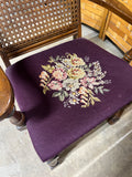 Cane Back Arm Chair with Needlework Seat