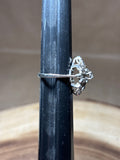10K White Gold Ring with Diamonds - SIZE 8