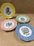 Set Of 4 Floral Plates — Grafting Whimsy Williamsburg Andrea By Sadek
