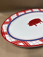Large Williams-Sonoma Red White And Blue Pig Platter