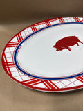 Large Williams-Sonoma Red White And Blue Pig Platter
