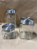 3 Piece Glass Canister Set