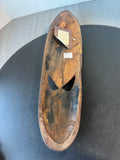 Ghanaian Wooden Mask with Intricate Metal Inlay (A)