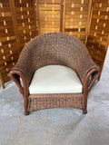 Brown Rattan/Wicker Chair with Cushion