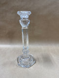 Clear Glass Candle Holder With Floral Etching