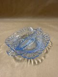 Cambridge Caprice Blue Glass Moonlight Divided Bowl