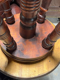 Antique Swivel Piano Stool with Glass Ball Feet