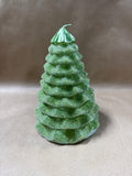 Christmas Tree Shaped Glitter Candle - Appears Unused