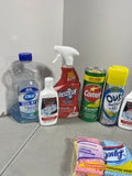 Cleaning Lot N.  Most bottles at least half full