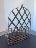 Distressed Metal Hanging Trellis Planter Basket