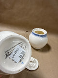 Hartley Greens & Co. Leeds Pottery Shell Edge Blue Creamer Pitcher And Sugar Jar - Appears Unused (A)