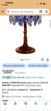 Tiffany Style Cascading Wisteria 2-Way Stained Glass Lamp (WORKS)