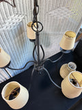 Black Wrought Iron 5-Light Chandelier with 2 Shade Sets