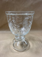 Pair Of Clear Glass Goblet Style Vase