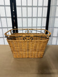 Rattan & Black Metal Basket